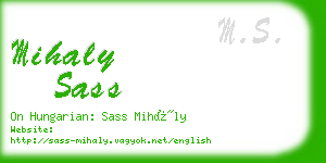mihaly sass business card